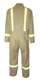 Khaki FR Workwear Coverall w/ Reflective Trim